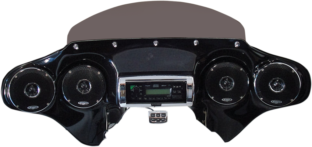 HOPPE INDUSTRIES Quadzilla Fairing - Chrome Handlebar Control - Softail Quadzilla Fairing with Stereo Receiver - Team Dream Rides
