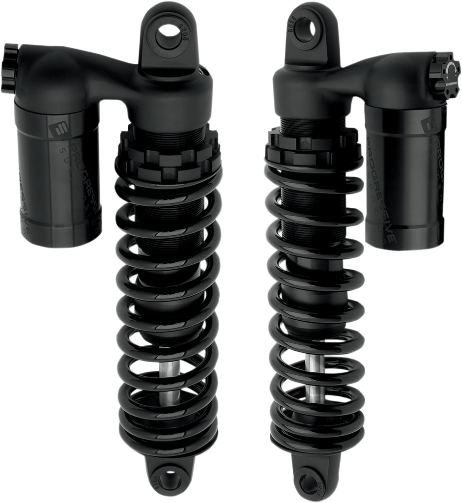 PROGRESSIVE SUSPENSION 970 Series Piggyback Shocks - Gloss Black/Matte Black - 13.50" 970 Series Piggyback Shocks - Team Dream Rides