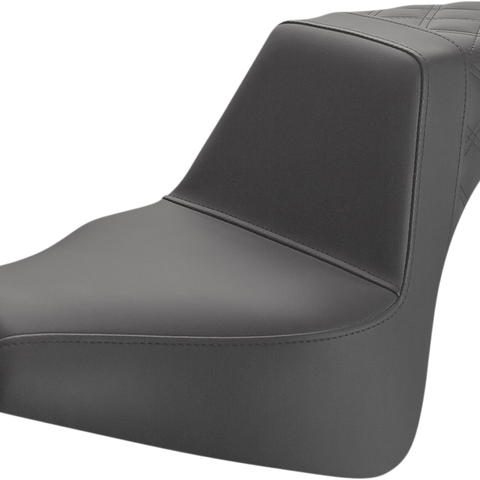 SADDLEMEN Step Up Seat - Lattice Stitched - Black Step Up Seat — Lattice Stitched - Team Dream Rides