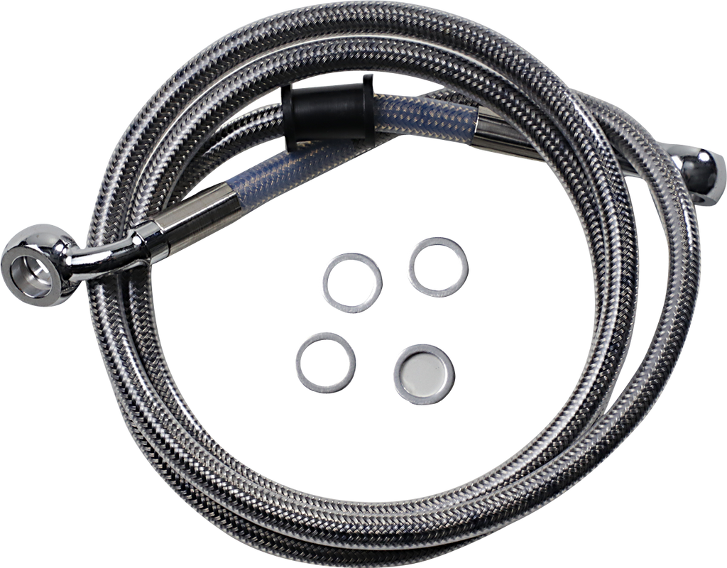 DRAG SPECIALTIES Brake Line - +2" - Stainless Steel - XL Extended Length Stainless Steel Brake Line - Team Dream Rides