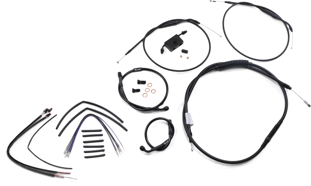 BURLY BRAND Extended Handlebar Cable And Brake Line Kit For Sportsters With ABS And 12" T-Bar Handlebars Extended Handlebar Cable and Brake Line Kit for Sportsters with ABS - Team Dream Rides