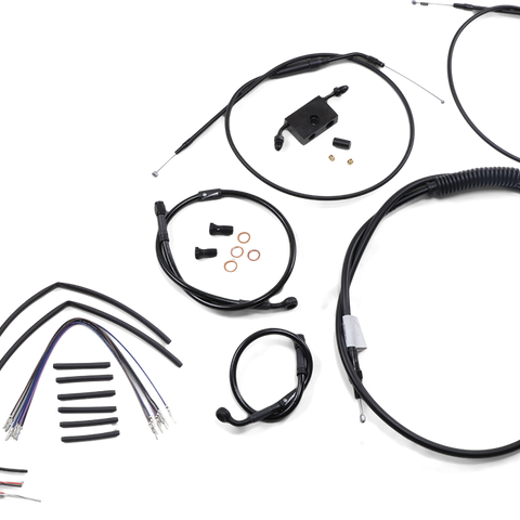 BURLY BRAND Extended Handlebar Cable And Brake Line Kit For Sportsters With ABS And 12