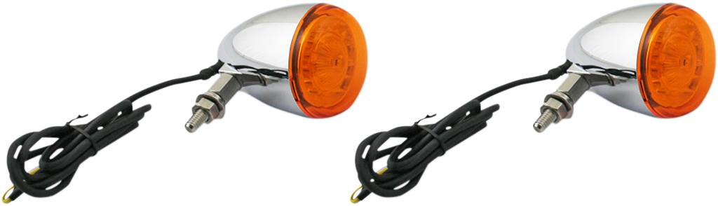 CUSTOM DYNAMICS ProBEAM® Universal Turn Signals - Chrome/Amber ProBEAM® Universal LED Bullet Bezel Turn Signals - Team Dream Rides