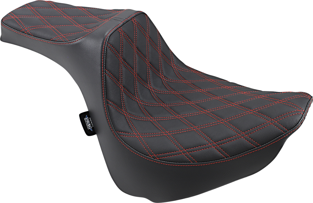 DRAG SPECIALTIES SEATS Predator III Seat - Double Diamond - Red Stitched - FXFB Predator III Seat - Team Dream Rides