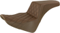 SADDLEMEN Step Up Seat - Driver's Lattice Stitched - Brown Step Up Seat — Front Lattice Stitch - Team Dream Rides