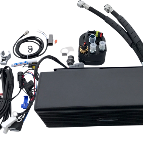 ULTRACOOL Oil Cooler Kit - Black - Below Regulator Mount 3.0 Below Regulator Mount Oil Cooler with Fan Kit for Dyna - Team Dream Rides