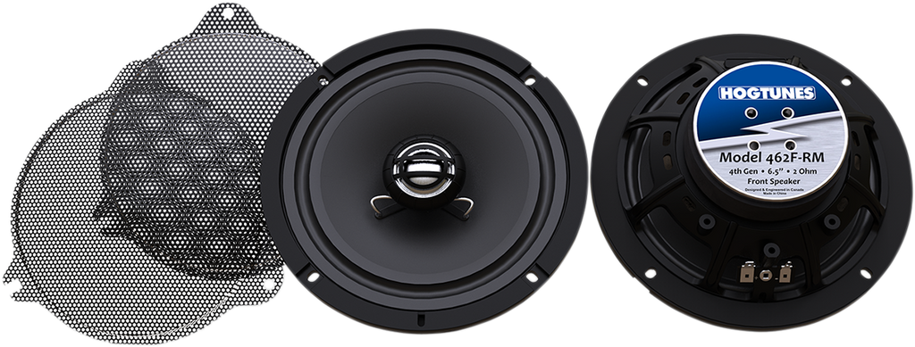 HOGTUNES 6.5" Replacement Front Speakers - Harley Davidson Gen 4 6.5” 2 Ohm Front Speakers With Grills - Team Dream Rides