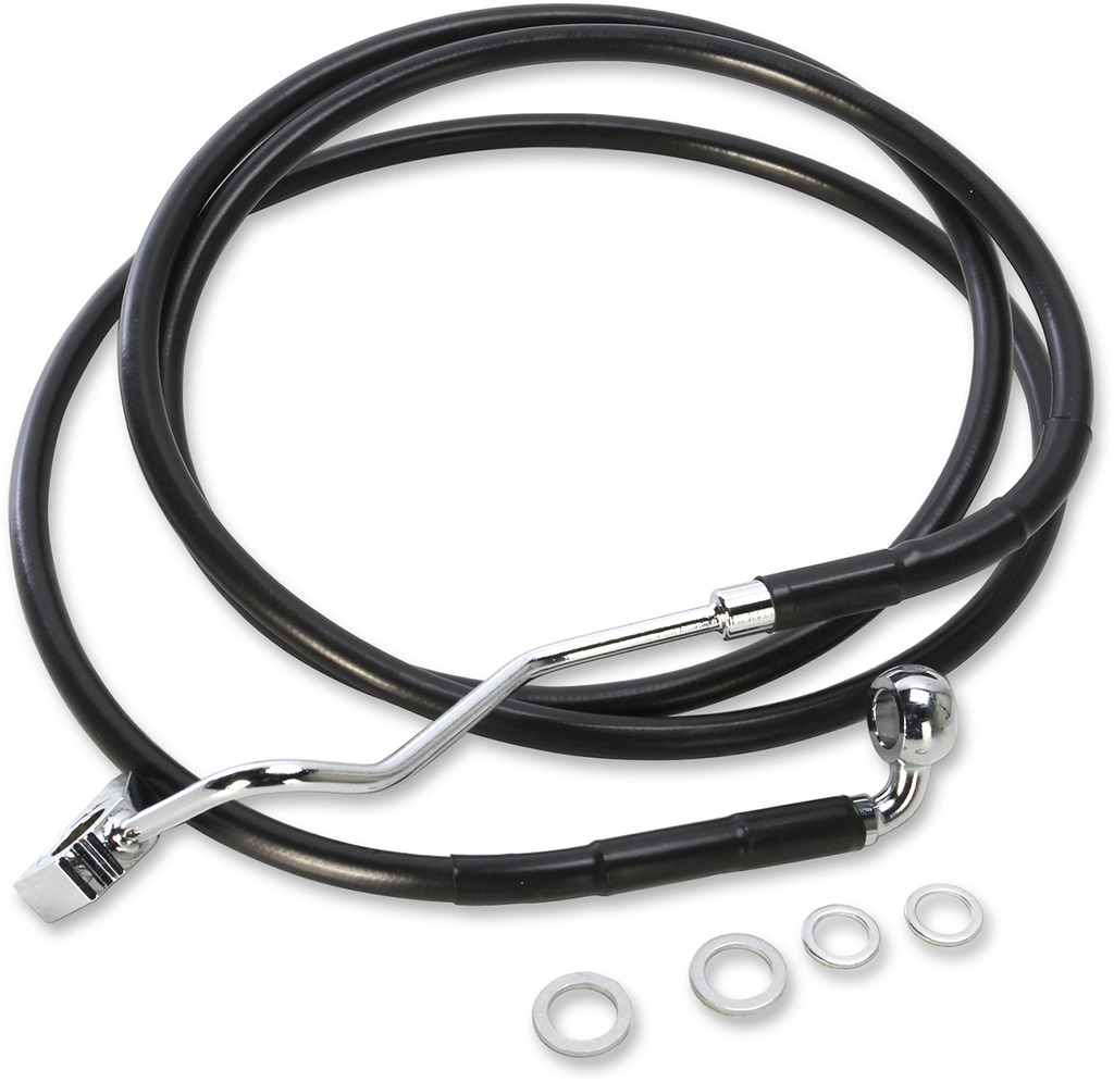 DRAG SPECIALTIES Brake Line - Front - Black - +6" Extended Length Black Vinyl Brake Line Kit - Team Dream Rides