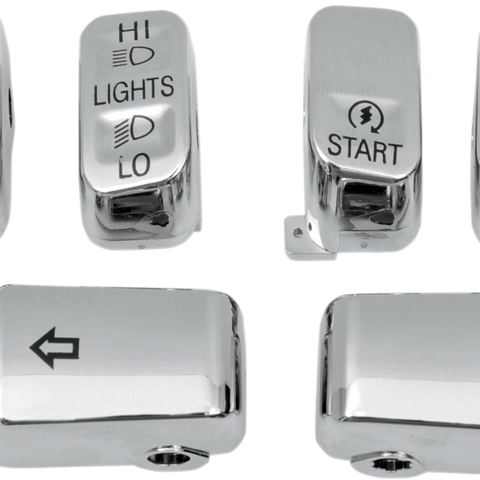 DRAG SPECIALTIES Standard Chrome Switch Caps Switch Cap Kit - Team Dream Rides
