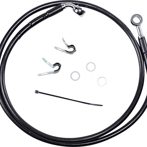 DRAG SPECIALTIES Brake Line - Front - Black - +8