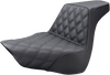 SADDLEMEN Step Up Seat - Driver's Lattice Stitched - Black Step Up Seat — Front Lattice Stitch - Team Dream Rides