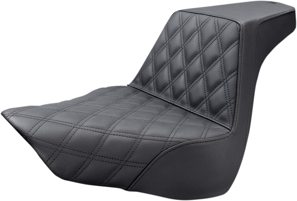 SADDLEMEN Step Up Seat - Driver's Lattice Stitched - Black Step Up Seat — Front Lattice Stitch - Team Dream Rides