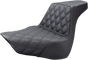 SADDLEMEN Step Up Seat - Driver's Lattice Stitched - Black Step Up Seat — Front Lattice Stitch - Team Dream Rides
