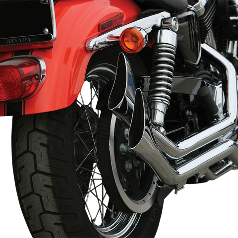 PAUGHCO Side by Side Upsweep Exhaust - Chrome 1-3/4