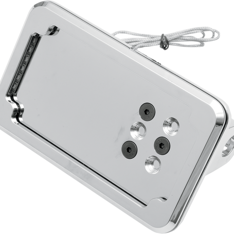 CYCLE VISIONS Horizontal License Plate Mount with Light - '86-'07 ST - Chrome In-Close License Plate Holder - Team Dream Rides