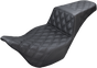 SADDLEMEN Step Up Seat - Lattice Stitched - Black - FLH Step Up Seat — Lattice Stitched - Team Dream Rides
