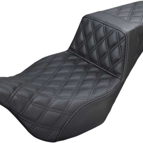 SADDLEMEN Step Up Seat - Lattice Stitched - Black - FLH Step Up Seat — Lattice Stitched - Team Dream Rides