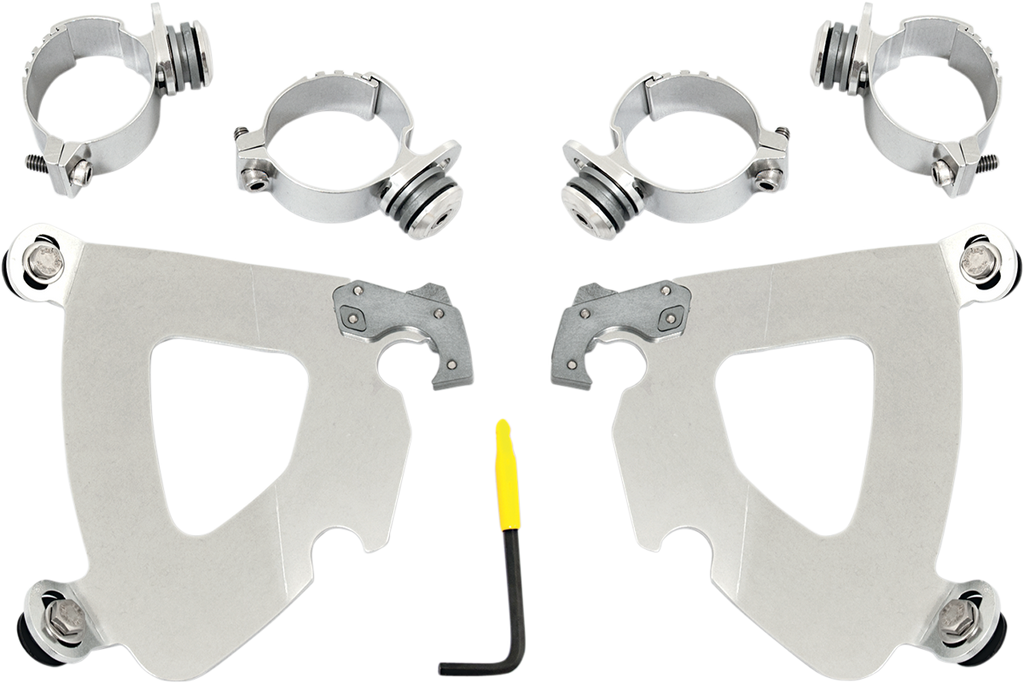 MEMPHIS SHADES HD Gauntlet Mounting Kit - Polished - FXD Gauntlet Fairing Trigger-Lock Hardware Kit - Team Dream Rides