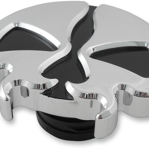 DRAG SPECIALTIES Split Skull Gas Cap - Chrome - Non-Vented Split Skull Gas Cap — Non-Vented - Team Dream Rides