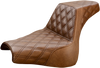 SADDLEMEN Step Up Seat - Lattice Stitched - Brown Step Up Seat — Full Diamond - Team Dream Rides