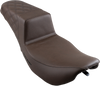 SADDLEMEN Step Up Seat - Passenger Lattice Stitched - Brown Step Up Seat — Rear Lattice Stitch - Team Dream Rides