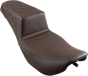 SADDLEMEN Step Up Seat - Passenger Lattice Stitched - Brown Step Up Seat — Rear Lattice Stitch - Team Dream Rides