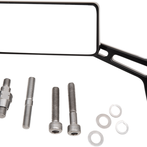 PRO-ONE PERF.MFG. Mirror - Black - Right Billet Aluminum Mirrors with Clear Glass — Weekend Warrior - Team Dream Rides