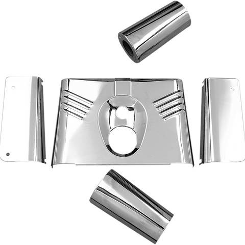 DRAG SPECIALTIES 5-Piece Fork Tins - Chrome - Ribbed -  '86-'17 FLST Fork Tins - Team Dream Rides