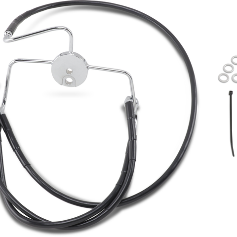 DRAG SPECIALTIES Brake Line - Front - Black - +8