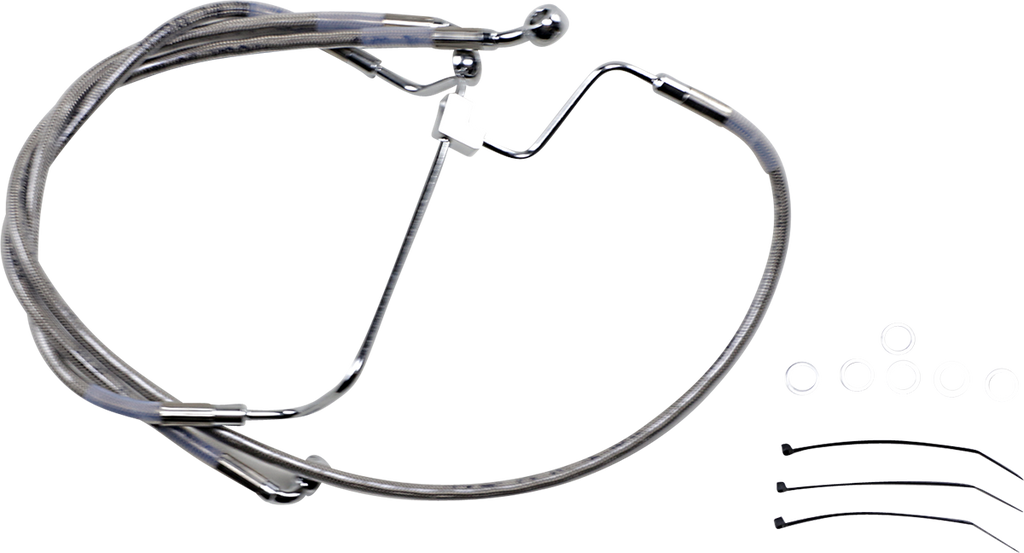 DRAG SPECIALTIES Brake Line - +6" - Stainless Steel Extended Length Stainless Steel Brake Line Kit - Team Dream Rides