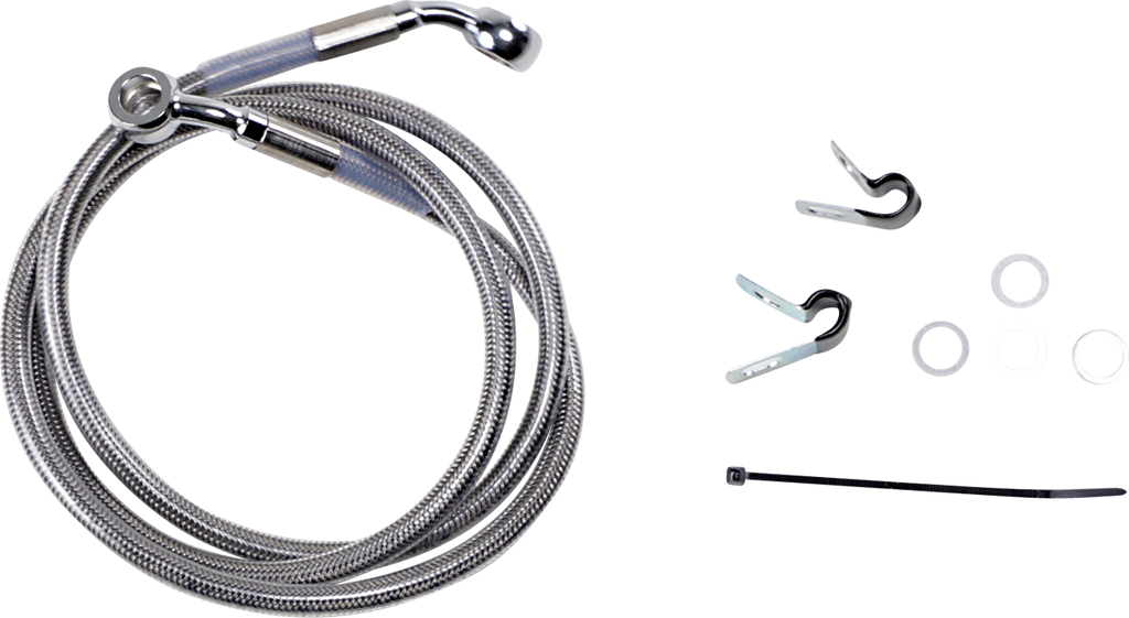 DRAG SPECIALTIES Brake Line - Front - +6" - Stainless Steel - XL Extended Length Stainless Steel Brake Line Kit - Team Dream Rides