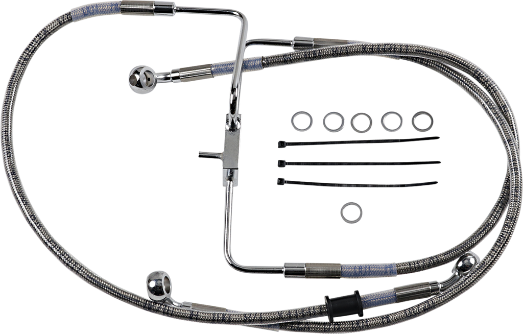 DRAG SPECIALTIES Brake Line - +6" - Stainless Steel - XL Extended Length Stainless Steel Brake Line - Team Dream Rides