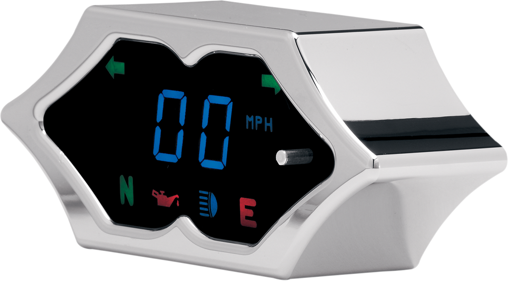 DAKOTA DIGITAL 5000 Series Spike Speedometer - Chrome - 2" H x 4.5" W 5000 Series Handlebar-Mounted Digital Speedometer - Team Dream Rides