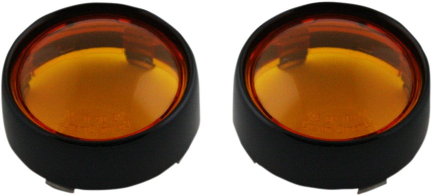 CUSTOM DYNAMICS Bullet Signal Lenses - Black/Amber Bezel/Lenses for ProBEAM® Bullet Turn Signals - Team Dream Rides