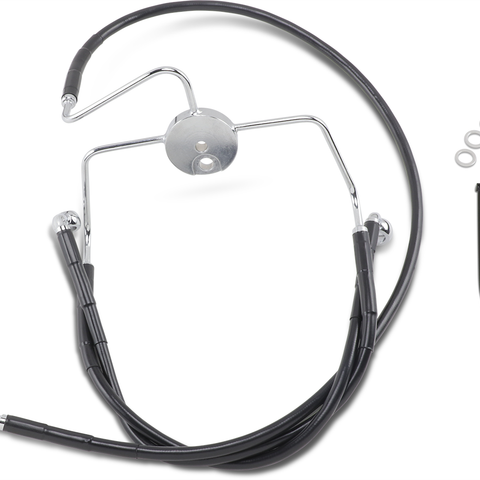 DRAG SPECIALTIES Brake Line - Front - Black - +6